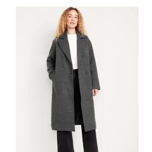 Old Navy Women's Charcoal Oversized Belted Coat